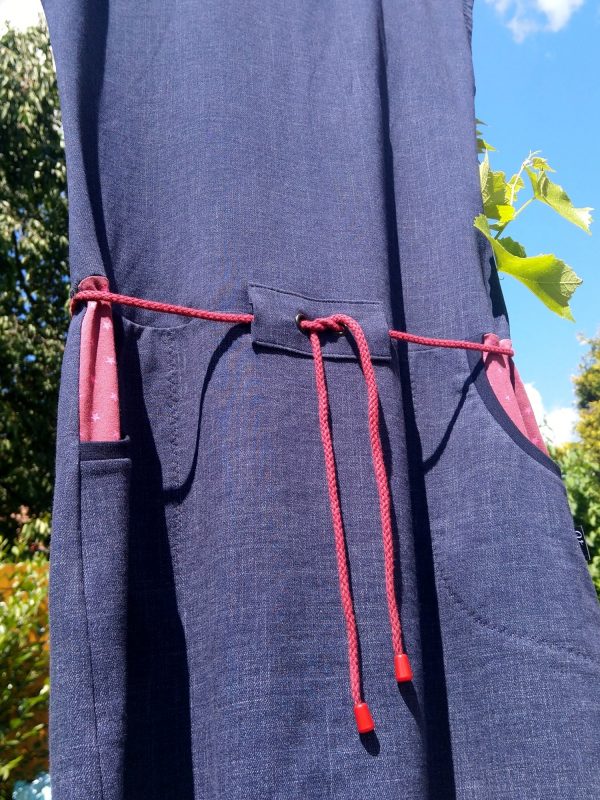 Šaty jeans s vínovou - Image 4