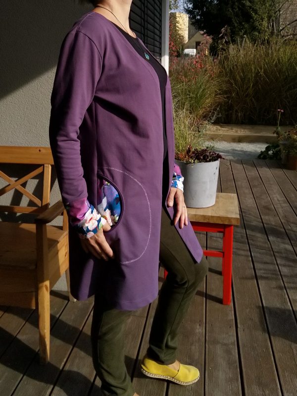 Dlouhý temně fialový kardigan - Image 7
