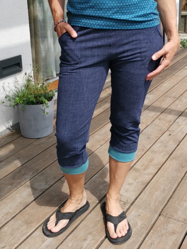 Capri modrý jeans - Image 4